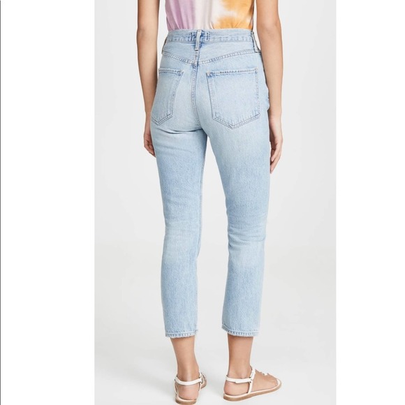 NEW Agolde Riley high rise straight crop jeans shatter 31 - Picture 5 of 11
